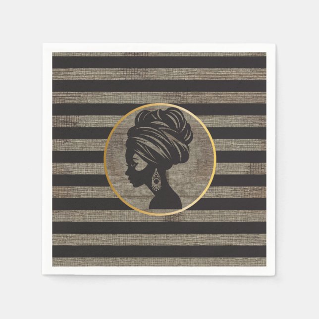 Sofistikerad lyx afrikansk karibisk mudcloth pappersservett (Framsidan)