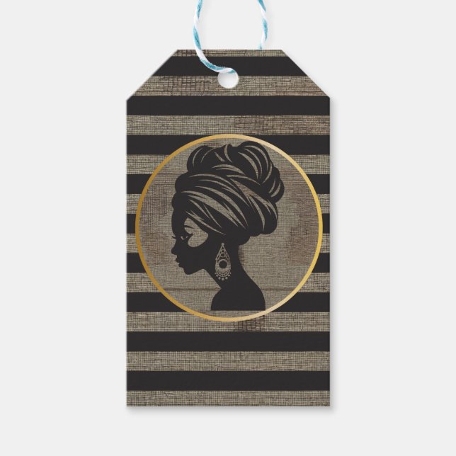 Sofistikerad lyx afrikansk karibisk mudcloth presentetikett (Framsidan)