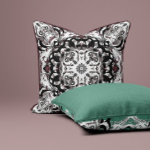 Sofistikerad Mandala Dekorativ kudde - Black & Bur