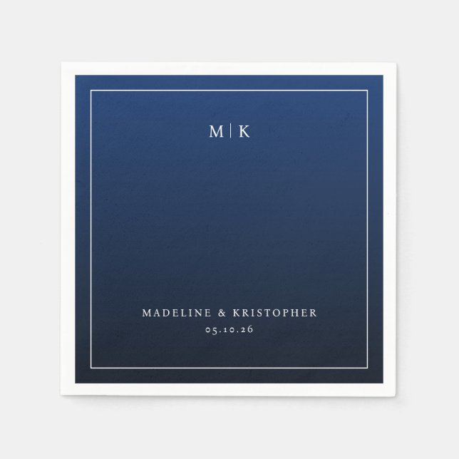 Sofistikerad Marinblå Minimalistisk Pappersservett (Framsidan)