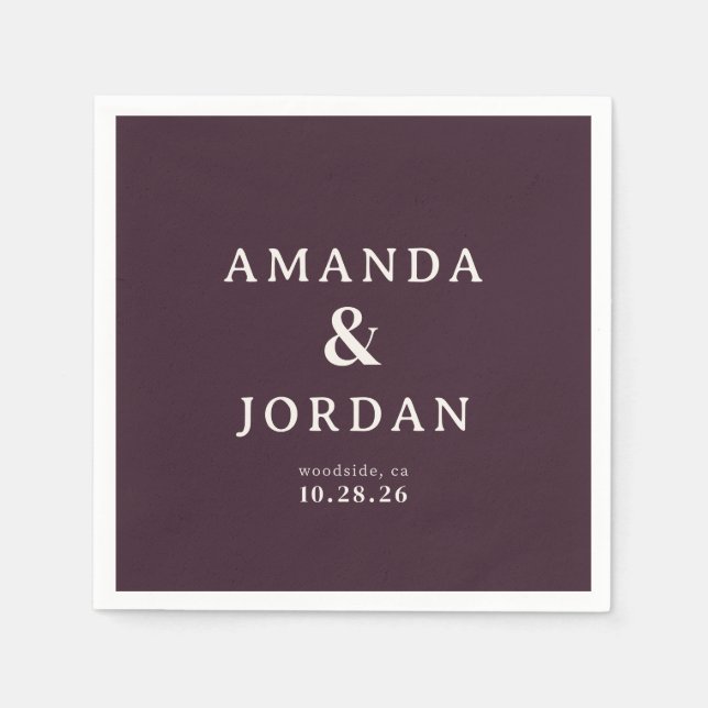 Sofistikerad Maroon Typografisk Pappersservett (Framsidan)