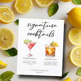 Sofistikerad meny för signaturcocktails till bröll