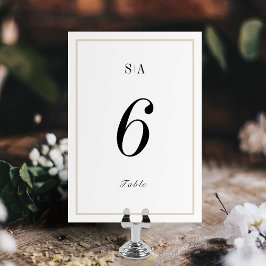 Sofistikerad minimalistisk bröllop i monogram bordsnummer