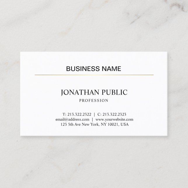 Sofistikerad minimalistisk design professionell visitkort (Framsida)