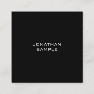 Sofistikerad minimalistisk elegant svart snygg fyrkantigt visitkort