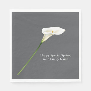 Sofistikerad minimalistisk vit Calla-lily Pappersservett