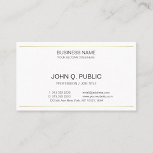 Sofistikerad Modern Corporate Plain Guld White Visitkort