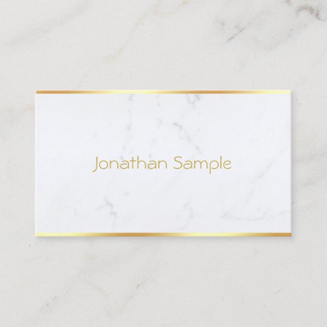 Sofistikerad modern marble Guld-textmall Visitkort (Framsida)