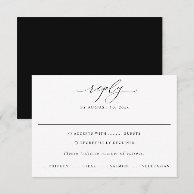 Sofistikerad modern RSVP-kort för ditt bröllop OSA Kort (Fram/baksida)