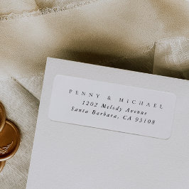 Sofistikerad modern svart på vit Returadress Etikett