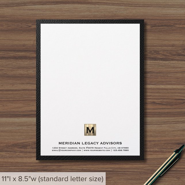 Sofistikerad Monogram Business Letterhead Brevhuvud (Skapare uppladdad)