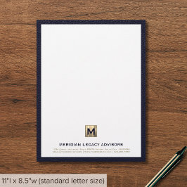 Sofistikerad Monogram Business Letterhead Brevhuvud