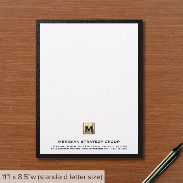 Sofistikerad Monogram Business Letterhead Brevhuvud (Skapare uppladdad)