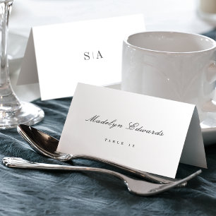 Sofistikerad monogram minimal vikbar platskort bordsnummer