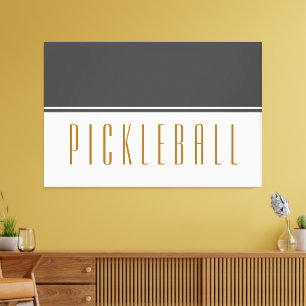 Sofistikerad Mörk Grått PICKLEBALL Färg Block Canvastryck