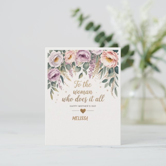 Sofistikerad Morsdagskort Anteckningskort (Stående Fram)