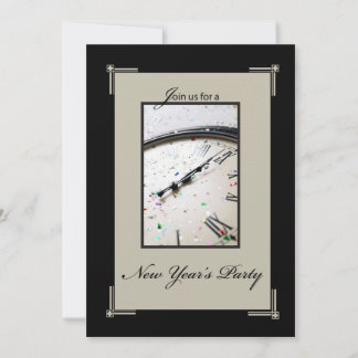 Sofistikerad Nyårsafton Party, svart och tan Inbjudningar