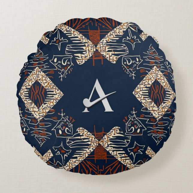 Sofistikerad ö i västra Afrika Rund Kudde (Framsidan)