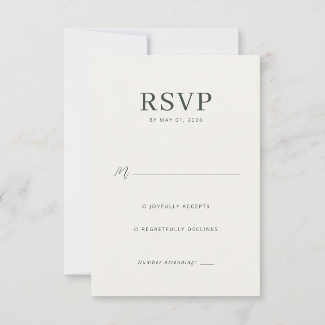 Sofistikerad Off-White RSVP-kort OSA Kort (Framsida)