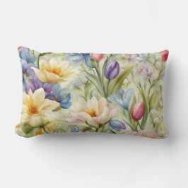 Sofistikerad Pastel Vår blommor. Färgning Lumbarkudde