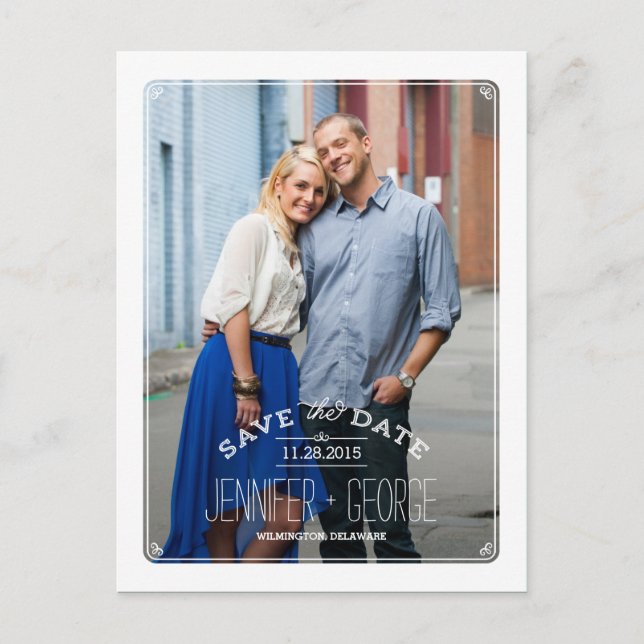 Sofistikerad ram Spara datum vykort (Framsida)