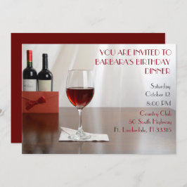 Sofistikerad Red vin födelsedagsfest Inbjudningar