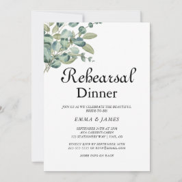 Sofistikerad Rehearsal Dinner-inbjudan med grönska Inbjudningar