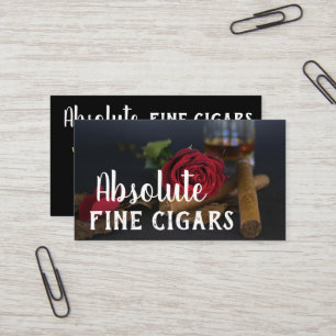 Sofistikerad ro, drink och cigarr visitkort