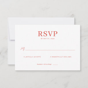 Sofistikerad röd RSVP-kort OSA Kort