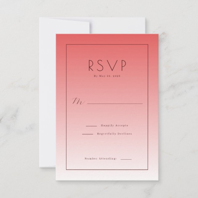 Sofistikerad Rosa Gradient RSVP-kort OSA Kort (Framsida)