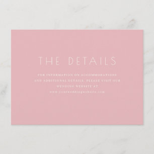 Sofistikerad Rosa Minimalist Tilläggskort