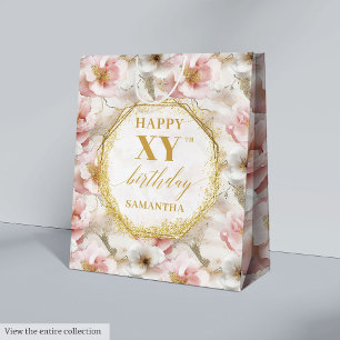 Sofistikerad Rosa Rustic Guld Gift Bag