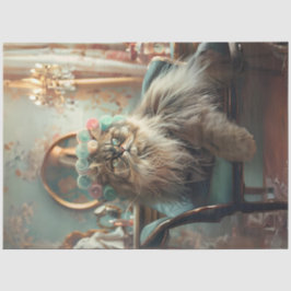 Sofistikerad Rosa Sage Salon Decoupage Tissu