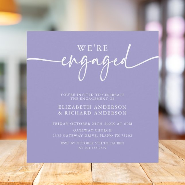 Sofistikerad Salvia Grön Förlovningsfest Fyrkantig Inbjudningar (Skapare uppladdad)