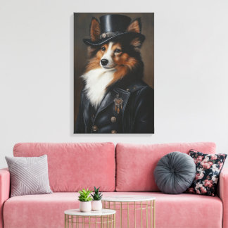 Sofistikerad Shetland Sheepdog | Sheltie Canvastryck