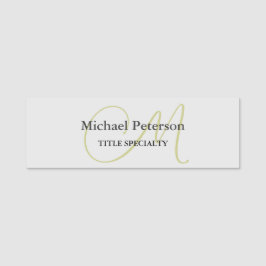 Sofistikerad skriptmonogram - första modern namnbricka