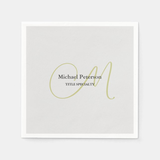 Sofistikerad skriptmonogram - första modern pappersservett (Framsidan)