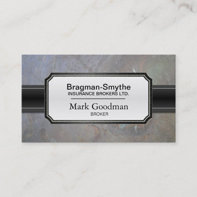 Sofistikerad sten för försäkringmäklarevisitkort visitkort (Framsida)