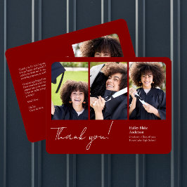 Sofistikerad Studenten Photo Collage Ruby Red Tack Kort