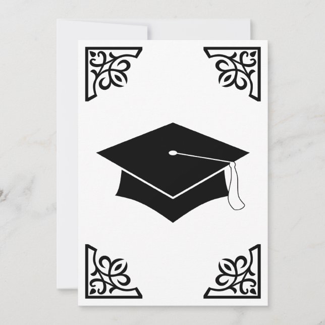 sofistikerad studentmössa inbjudningar (Framsida)