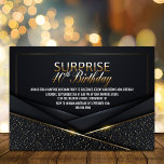 Sofistikerad svart Guld 40:e överraskande födelsed Inbjudningar<br><div class="desc">Den här snyggten och eleganten, den svarta 40-årsfestinbjudan från guld, är perfekt för dem som vill göra en påstående och ange tonen för sin halvformella eller svarta tidsevenemang. Den svarta bakgrunden ger ett elegant och sofistikerat utseende, medan guld ram lägger till bara högerna glamor och elegans. Förvåningen inslag i inbjudan...</div>