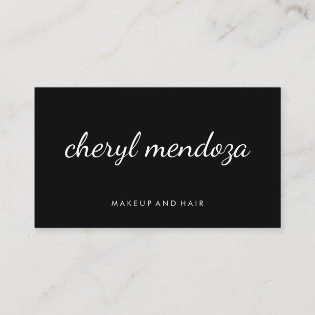 Sofistikerad svart kursiv text visitkort (Framsida)