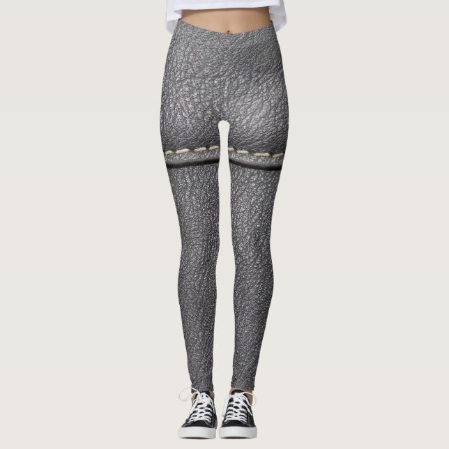 Sofistikerad: Svart läderlyx Leggings (Framsida)