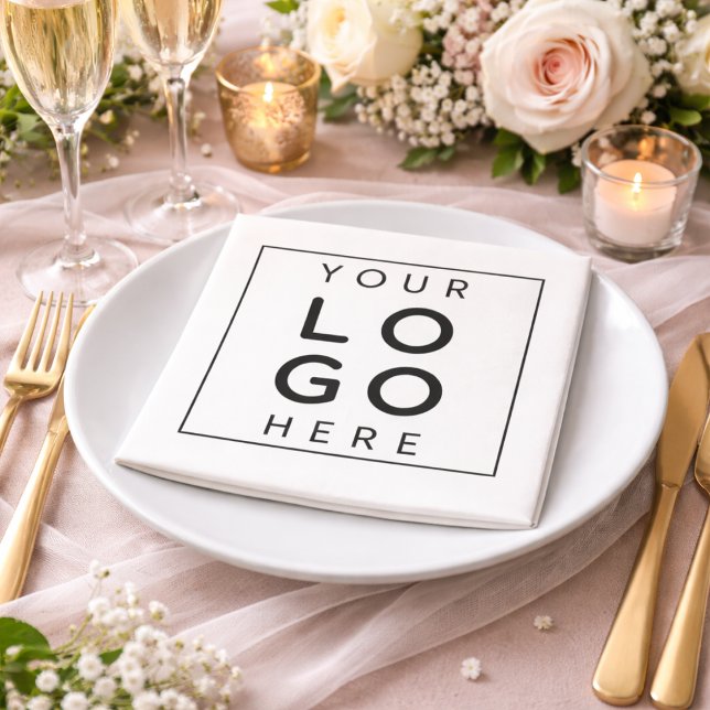 Sofistikerad svart minimalistisk fyrkantig bröllop pappersservett (Sophisticated Black Minimalist Square Wedding Napkins)