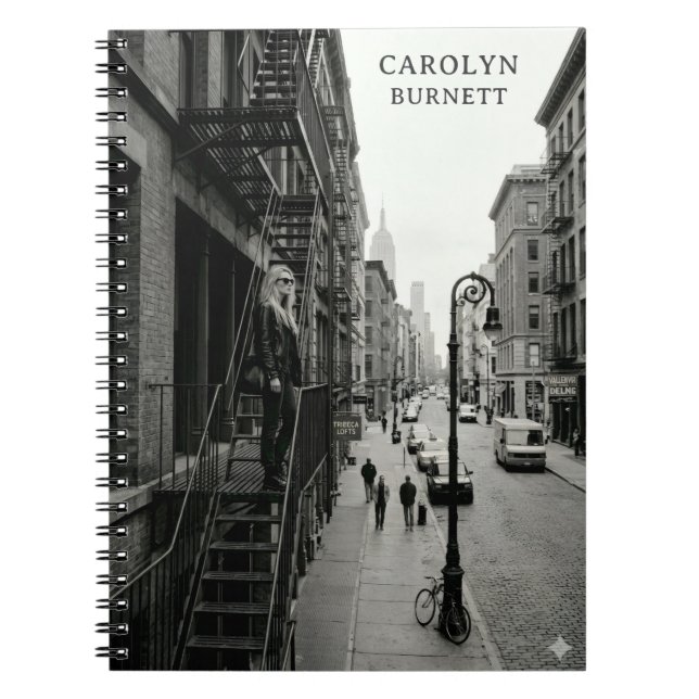 Sofistikerad svart och vit anpassad anteckningsbok (Framsidan)