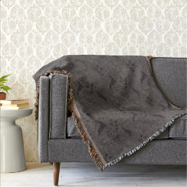 Sofistikerad Taupe Scandi-Modern Winter Botanical Filt