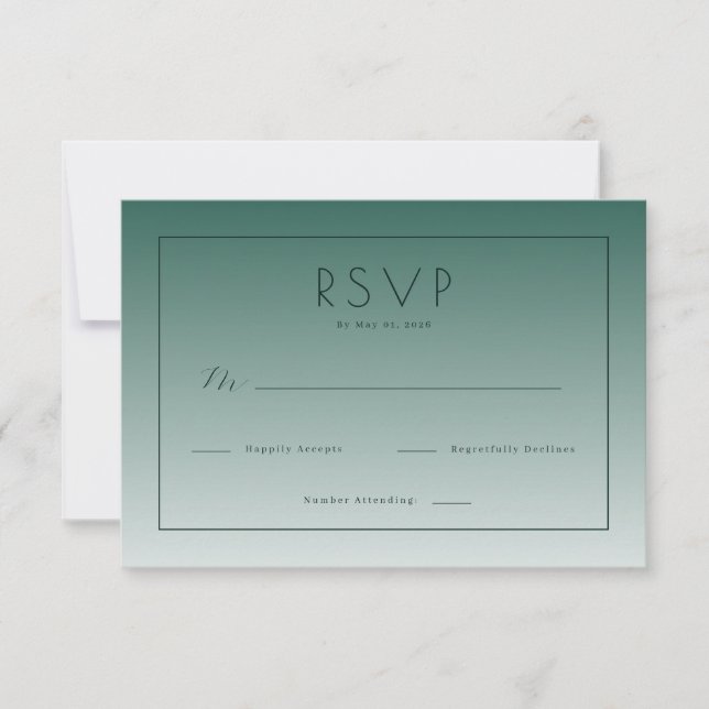 Sofistikerad Teal-gradient RSVP OSA Kort (Framsida)