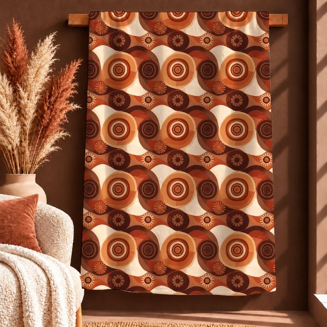 Sofistikerad Terrakotta Brun Konstnärlig Design Bl Fleecefilt (Sophisticated Terracotta Brown Artistic Design Blanket)