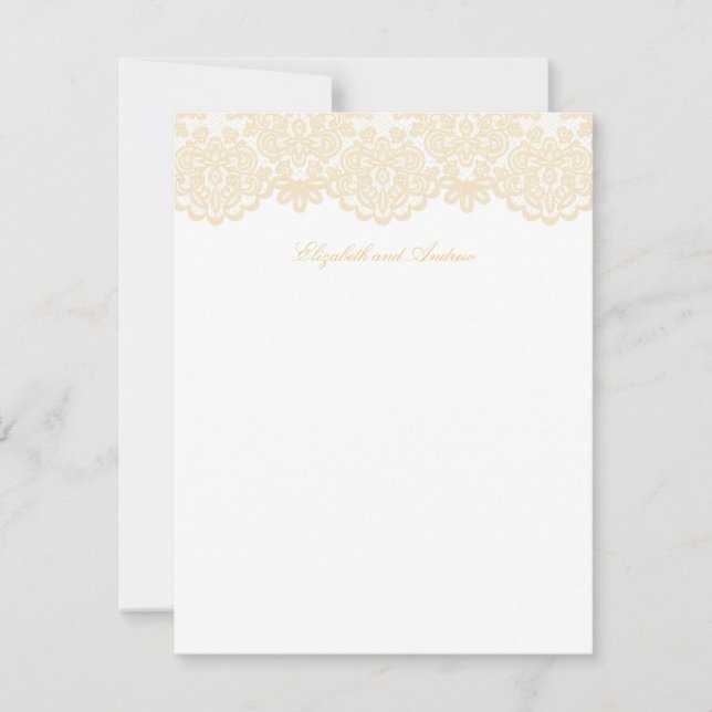 Sofistikerad tom Guld Snöre Elegant bröllop Tack Kort (Framsida)