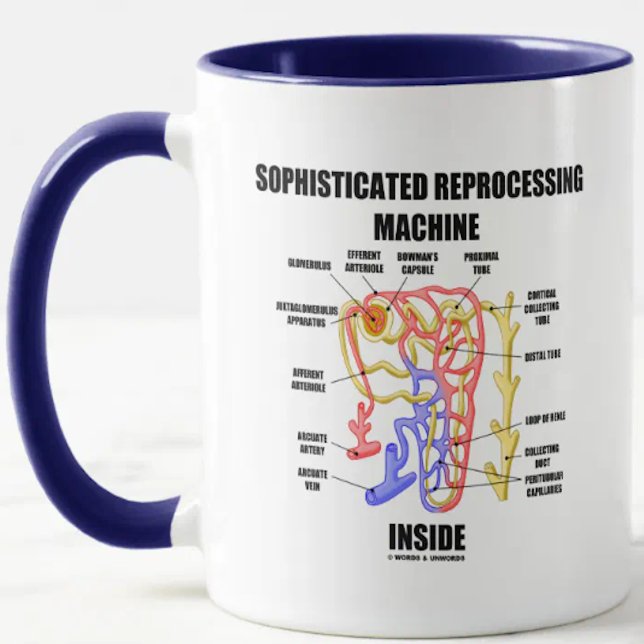 Sofistikerad upparbetning av Maskin på insidan Mugg (No need to be a nephrologist to express your renal attitude with this nephrological attitude mug!)